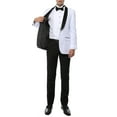 thumbnail image 3 of Ferrecci Men's Reno White/Black Slim Fit Shawl Collar Lapel 2 Piece Tuxedo Suit Set - Tux Blazer Jacket and Pants (40 Short), 3 of 6