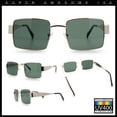 thumbnail image 2 of Hipster Rectangle Y2K Hustler Metal Rim Retro Fashion Sunglasses Gold - Green, 2 of 7