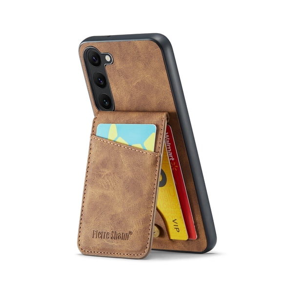 Allytechgroup Galaxy S24 Plus Wallet Case, Premium PU Leather RFID Blocking Cards Slots Stand Drop Resistance Shockproof Bumper Retro Phone Case for Samsung Galaxy S24 Plus, Brown