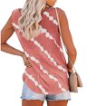 thumbnail image 2 of Pompotops Mode Femmes Casual Impression Pull Sans Manches T-Shirt Tops Blouse Buttton, 2 of 6