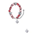 thumbnail image 2 of Silvertone 3-D Present Box with Bow and Crystal Red Christmas Bead Bracelet, 2 of 4