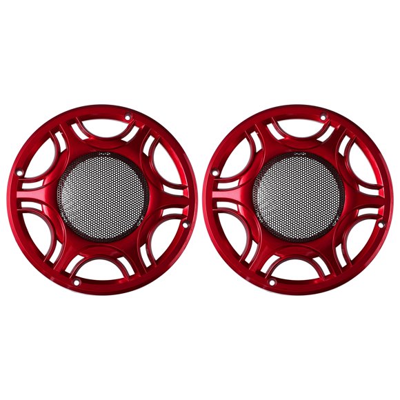 2 Piezas 6.89" Coche Metal Audio Altavoz Rejilla Cubierta Malla Rojo