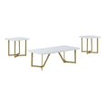 thumbnail image 1 of Ensemble de Table Basse en Bois Blanc 3 Pcs avec Pieds Peints Or, 1 of 2