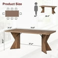 thumbnail image 2 of Towallmark 70.9 Inch Rectangular Dining Table, 6 Seater Kitchen Table With Sturdy Frame, Thickened Tabletop & V Cut Legs, Large Retro Dinner Table For Family Gatherings, 2 of 8