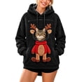 thumbnail image 4 of Frostluinai Christmas Hoodies for Women Fuzzy Fleece Pet Holding Pocket Hoodies Xmas Reindeer Print Cats Dogs Carrier Pouch Pullover S-XXL, 4 of 7
