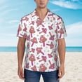 thumbnail image 4 of Lsque Purple Mushroom pattern Hawaiian Shirt for Men, Unisex Summer Beach Casual Short Sleeve Button Down Shirts-X-Large, 4 of 9