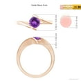 thumbnail image 4 of ANGARA Natural Bar-Set Solitaire Round Amethyst Bypass Ring in 14K Rose Gold for Women (Size-6mm) | February Birthstone, Birthday, Anniversary, Jewelry Gift for Women | Natural Amethyst Ring, 4 of 9