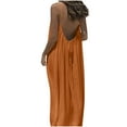 thumbnail image 5 of VEKDONE Backless House Dress for Women Summer Sleeveless Scoop Neck Spaghetti Straps Dress Casual Vacation Cami Sundress for Beach Orange S, 5 of 8