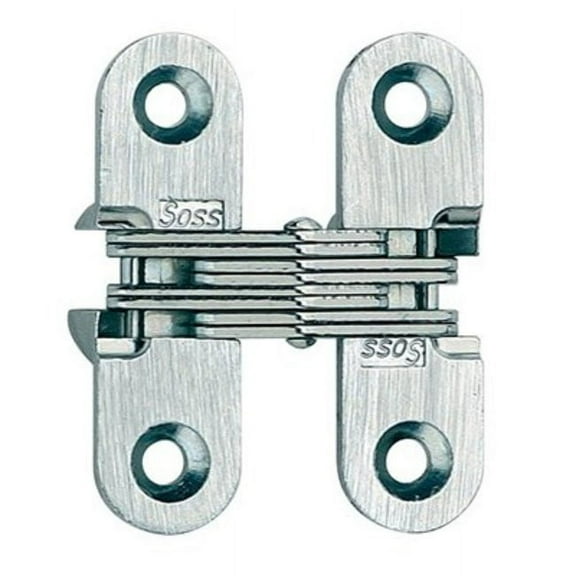 SOSS 203C4 1/2" x 1-3/4" Light Duty Invisible Hinge for 3/4" Doors Satin Brass Finish