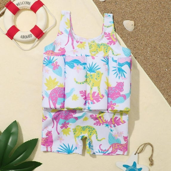 URMAGIC Kids Boys Girls Floatation Swimsuit with Adjustable Buoyancy Baby Float Suit Swim Vest One Piece Swimwear Bathing Suit 2-9 Years