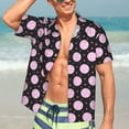thumbnail image 5 of Lsque Pink Groovy Disco Ball pattern Hawaiian Shirt for Men, Unisex Summer Beach Casual Short Sleeve Button Down Shirts-Small, 5 of 9