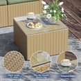 thumbnail image 5 of ELPOSUN 3-Piece Patio Furniture Conversation Set, All-Weather Wicker Outdoor Sectional Sofa Set with Table & Cushions, Green, 5 of 7