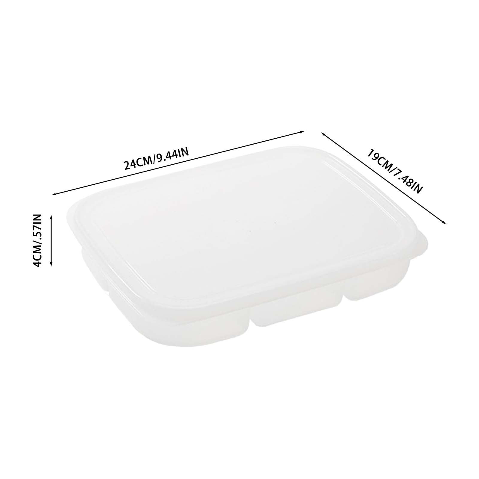 Divided Veggie Tray With Lid,Snack Fruit and Vegetable Storage,Stackable and Square Relish Serving Platter With 5/6 Compartment Snack Container,Portable Platter for Kitchen, Party and Picnic(No Lip)