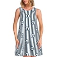 thumbnail image 1 of Easygdp Nautical1 para Vestido Transpirable de Mujer, Vestido Suelto de Manga Corta con Pliegues y Bolsillos para el Verano, 1 of 7