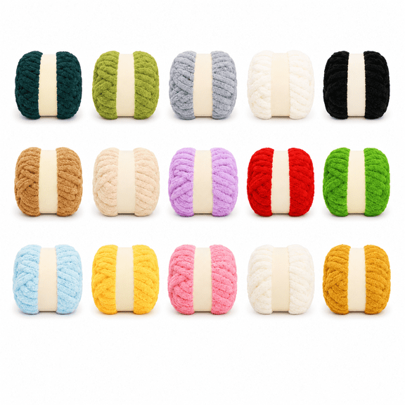 #10 Chunky Yarn for Hand Knitting, Super Chunky Chenille Blanket Yarn, Thick Jumbo Bulky Yarn for Crocheting, DIY Blankets and Home Craft Projects