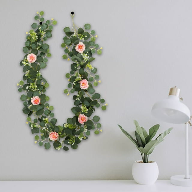Couronne de Verdure Réaliste Décoration Saisonnière pour Porte d'Entrée Mur Fenêtre