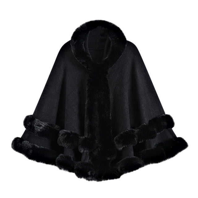 Collants pour Femmes Grande Taille, Veste Chaude pour Femmes avec Cape Tricotée Grande Taille, Col Châle et Capuche