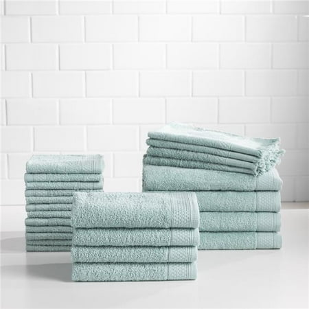 

100 Percent Cotton Complete 24 Piece Towel Set Blue Haze