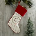 thumbnail image 2 of Personalization Mall Holiday Wreath Initial Christmas Stocking, Burgundy, 2 of 3