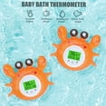 thumbnail image 3 of Termómetro de agua Termómetro de baño con temperatura ambiente Pantalla retroiluminada de tres colores Fahrenheit y Celsius Termómetro de temperatura de seguridad para bañera de juguete flotante con f TOMSHOO Termómetro de agua, 3 of 6