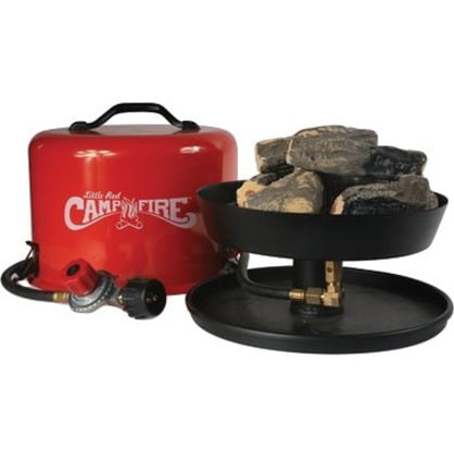 Camco Little Red Campfire 11 25 Inch Portable Propane Outdoor Camp Fire Approved For Rv Campgrounds 65 000 Btu S Includes 8 Foot Propane Hose 58031 Walmart Com