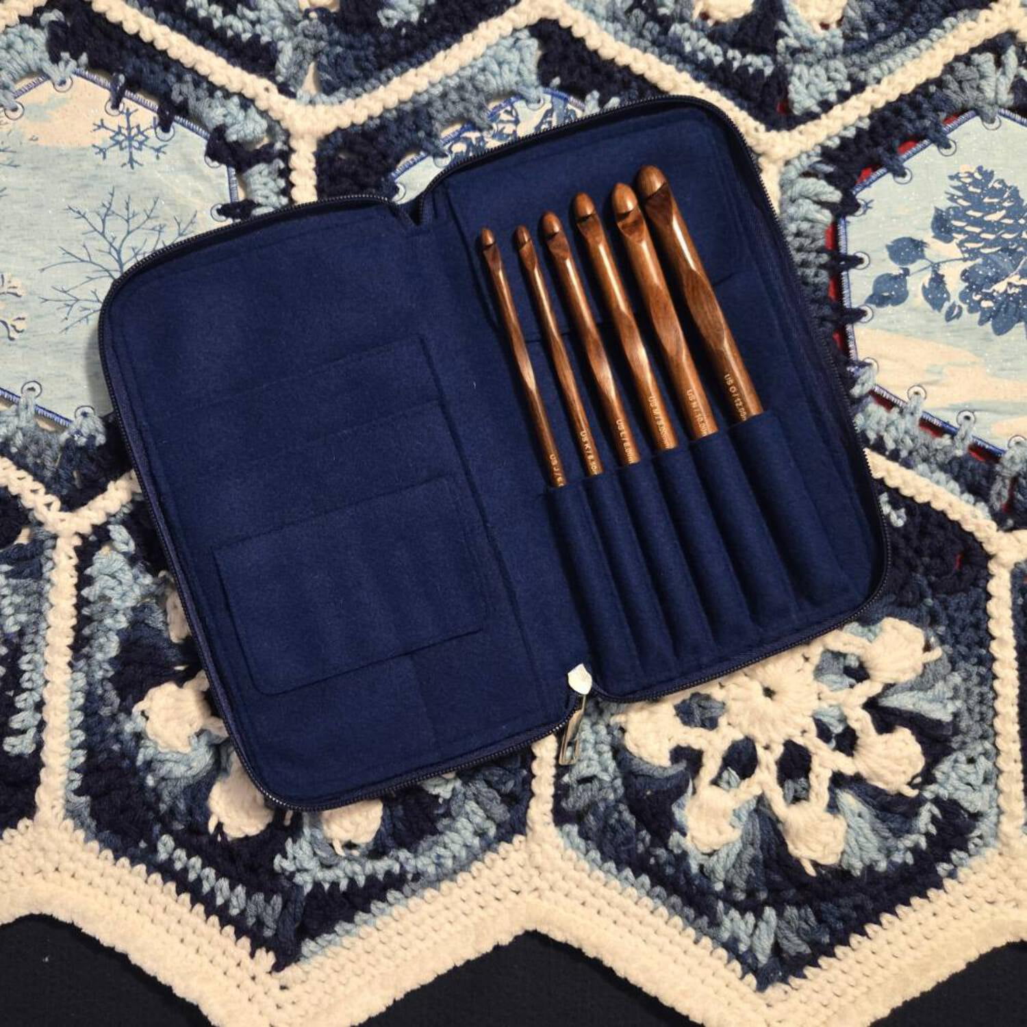Crochet Hook Set | Rosewood | Sizes J, K, L, M, N, O | w/custom case
