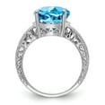 thumbnail image 2 of Solid 14k White Gold 12x10mm Oval Blue Topaz VS Diamond Engagement Ring Size 7.5 (.04 cttw.), 2 of 6