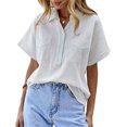 thumbnail image 4 of Ropa de moda para mujer, ropa de calle informal elegante, cómoda, camisas de lino de algodón para mujer, camisetas Vintage, Tops y2k, 4 of 4
