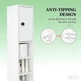 thumbnail image 6 of Toauuo Slim Corner Bathroom Storage Cabinet, 70.75" Tall Narrow Toilet Paper Cabinet, 4 Open Shelves & 2 Cabinets, Adjustable Shelves, Anti-Tipping, Water-Resistant, 66 Lbs Capacity, 6 of 8