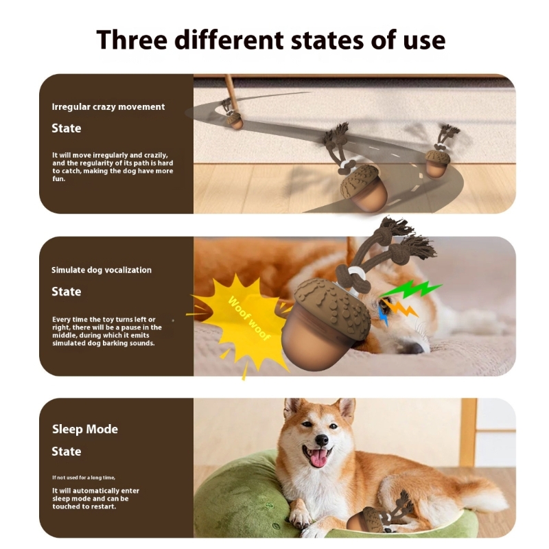 Auto Bouncing Pet Toy With Noise Maker ABS Indoor Outdoor Use For Puppy Exercise