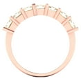 thumbnail image 5 of 2.03 ct Brilliant Princess Cut Natural Morganite 18K Rose Gold Eternity Band SZ 4.25, 5 of 6
