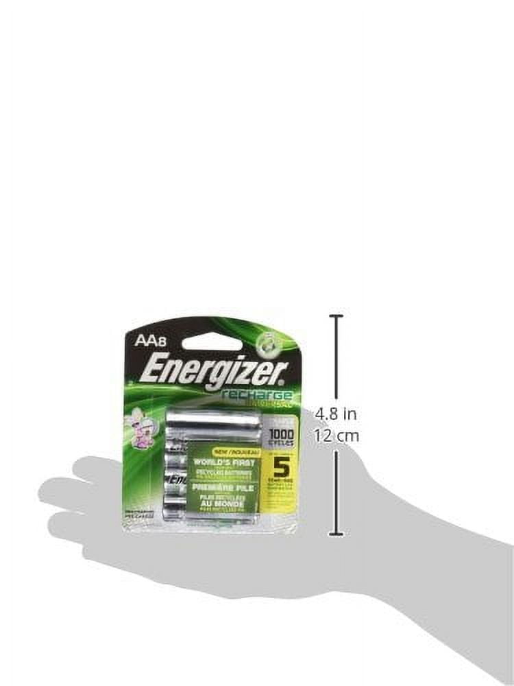 Energizer Rechargeable AA Batteries, NiMH, 2000 mAh, Pre-Charged, 8 count (Recharge Universal)