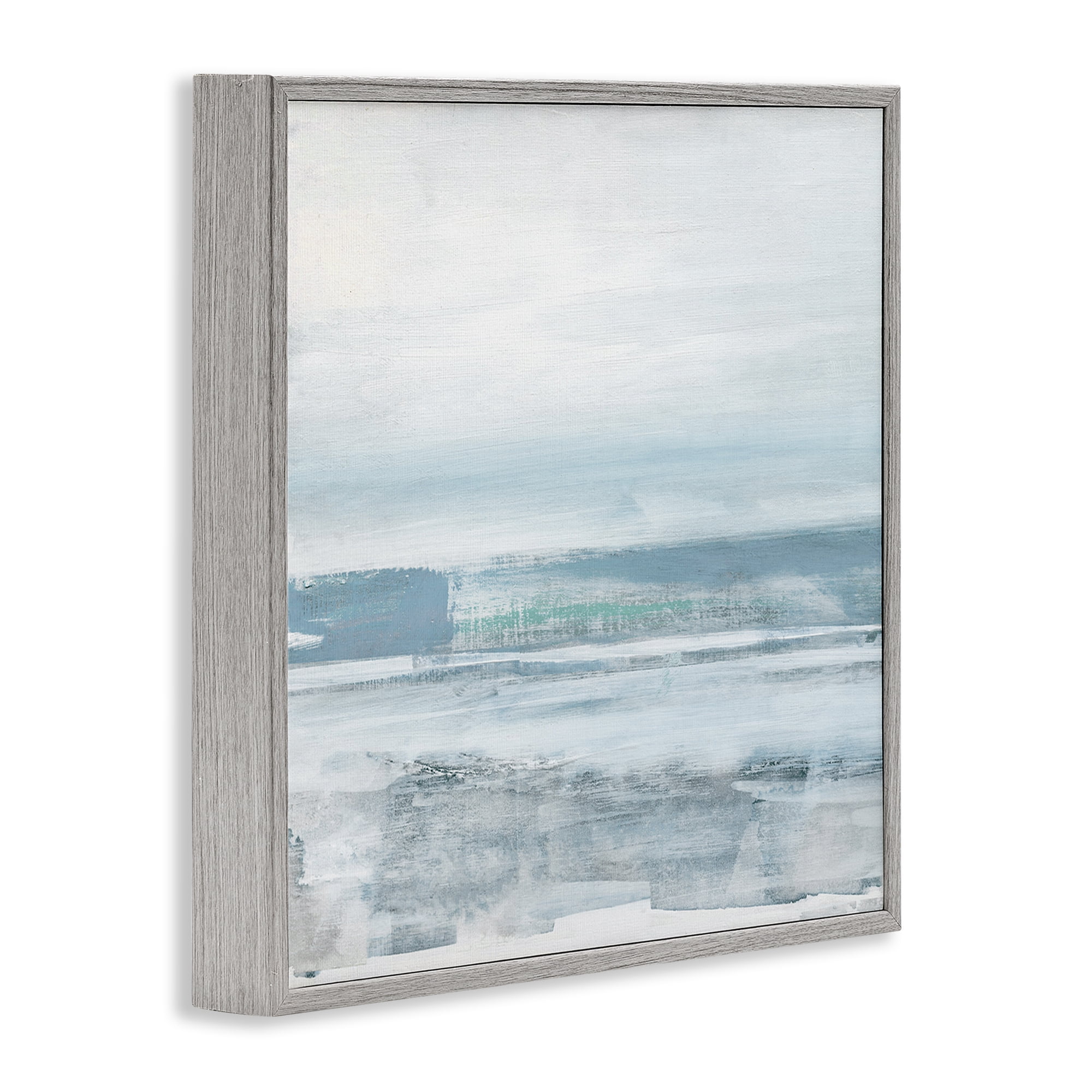 Stupell Industries Stormy Blue Grey Ocean Abstract Painting Gray Framed Art Print Wall Art, 12 x 12