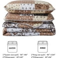thumbnail image 4 of Khaki Quilt Set King Size Quilt Bedding Set Brown Plaid,3 Pieces Patchwork Floral Patchwork Reversible Bedspread Coverlet Set for All Season,Soft Microfiber Bedding Set King 90"X104", 4 of 4