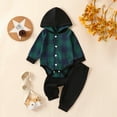 thumbnail image 2 of Curenmufel Baby Boy Outfits Newborn Baby Boy Girl Clothes Ribbed Knitted Long Sleeve Romper Pants Solid Cotton Infant Fall Winter Outfits 2Pcs 0 3 6 9 12 18 24 Months (Dark Green,0-3 Months), 2 of 7