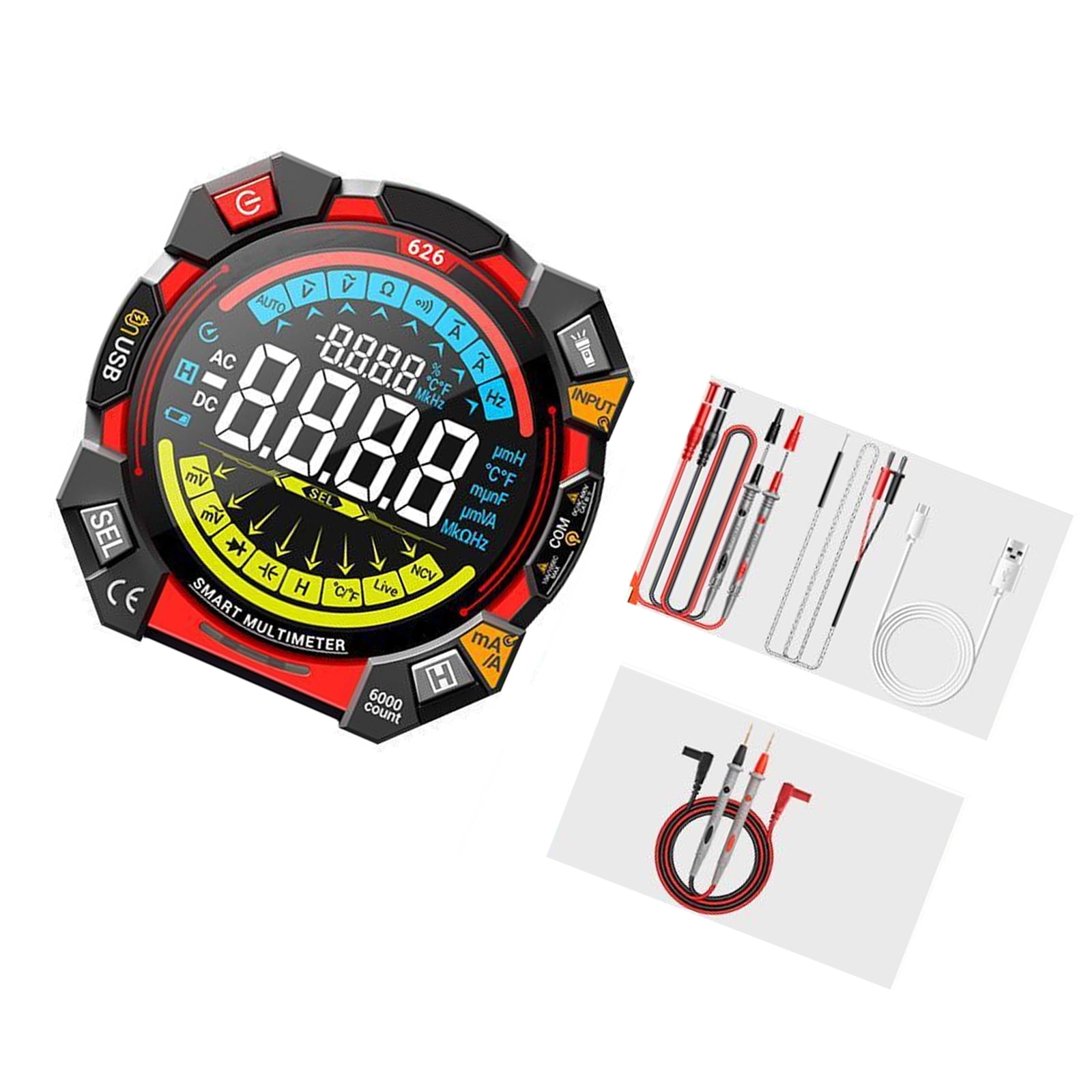 Digital Multimeter and Analyzers Voltmeter Ohmmeter Auto Ranging Tester Voltages Current Resistance