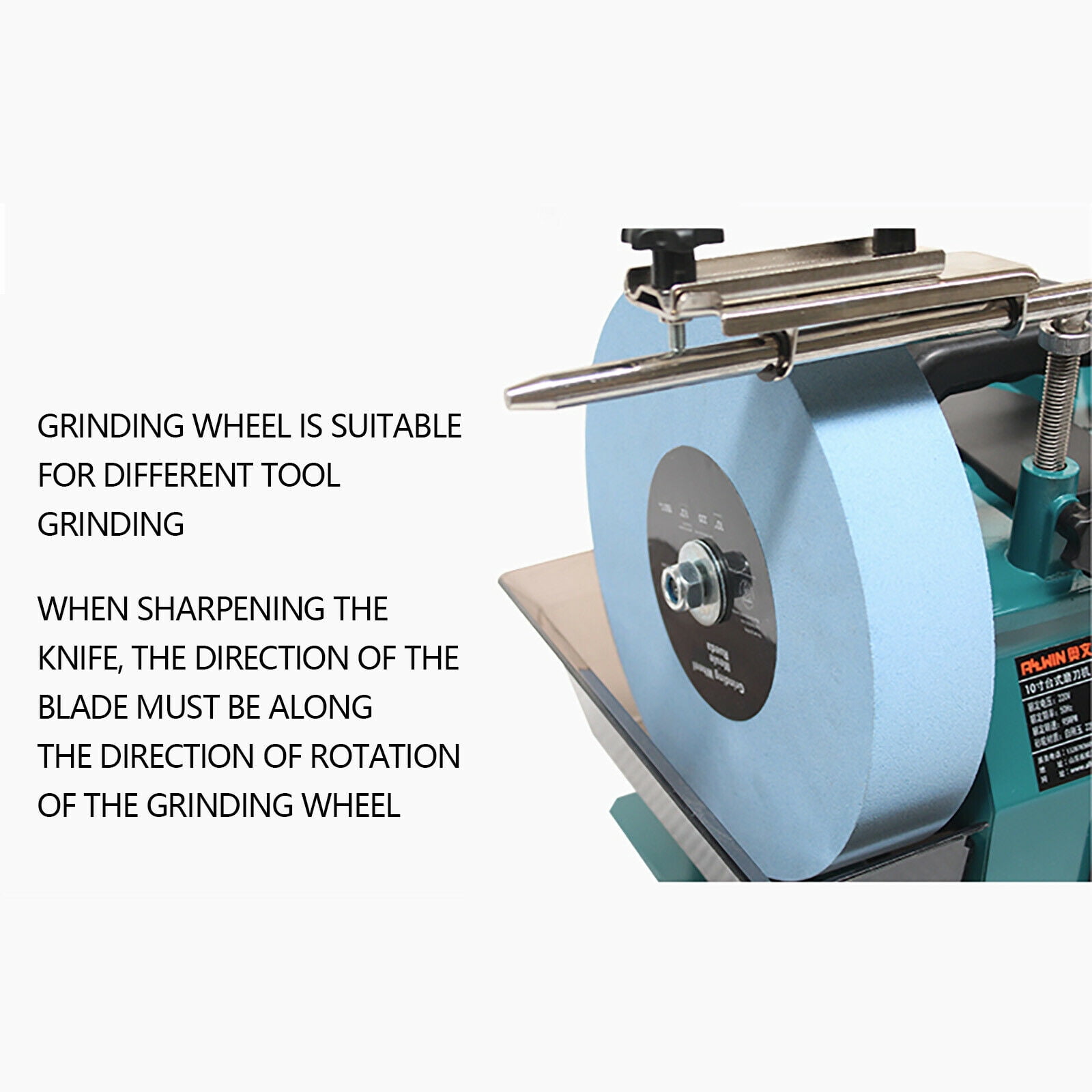 Fetcoi 10-Inch Bench Grinder, 220 grit Water-Cooled Electric Low Speed Grinding Machine for Woodworking, Catering and Hotels (1425 rpm)