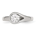 thumbnail image 4 of Chisel Stainless Steel Polished CZ Ring, 4 of 8