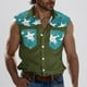 thumbnail image 4 of Camisas de Cuello para Hombres, Moda Casual Día de la Independencia Imprimir Turndown Bolsillos sin Mangas Tanque Deportivo, 4 of 5