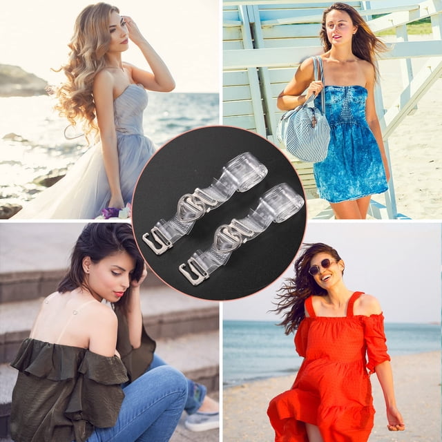 Guardurnaity 12x tirantes transparentes e invisibles ajustables para sujetador transparente e Invisible para mujer Accesorios de disfraces claro 1.0cm