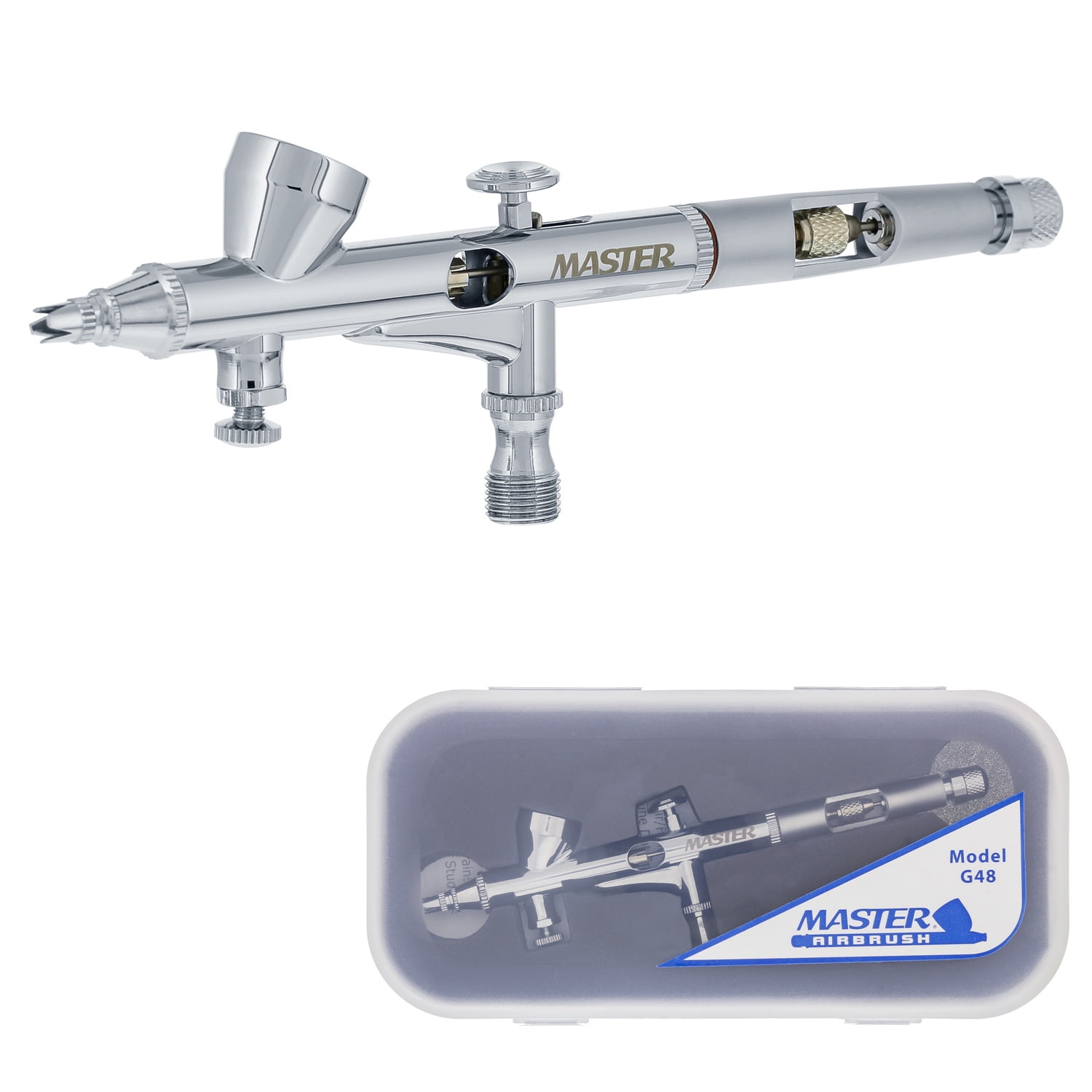 Master Airbrush Multi-Purpose Gravity Feed Dual-Action Airbrush Kit With 0.3mm Nozzle By Master Airbrush