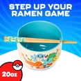 thumbnail image 3 of Silver Buffalo Pokemon Spring Flowers Featuring Pikachu, Bulbasaur, Squirtle, and Charmander Ceramic Ramen Noodle Rice Bowl with Chopsticks, Microwave Safe, 20 Ounces, 3 of 8