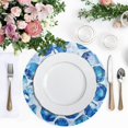 thumbnail image 6 of Round Grid Placemat ,One Sizex1, Round Placemat, PVC Plate Mat，15.4 Inch Non-Slip and Heat Resistant, Table Placemat, Dining Room Placemat Blue Gem, 6 of 7