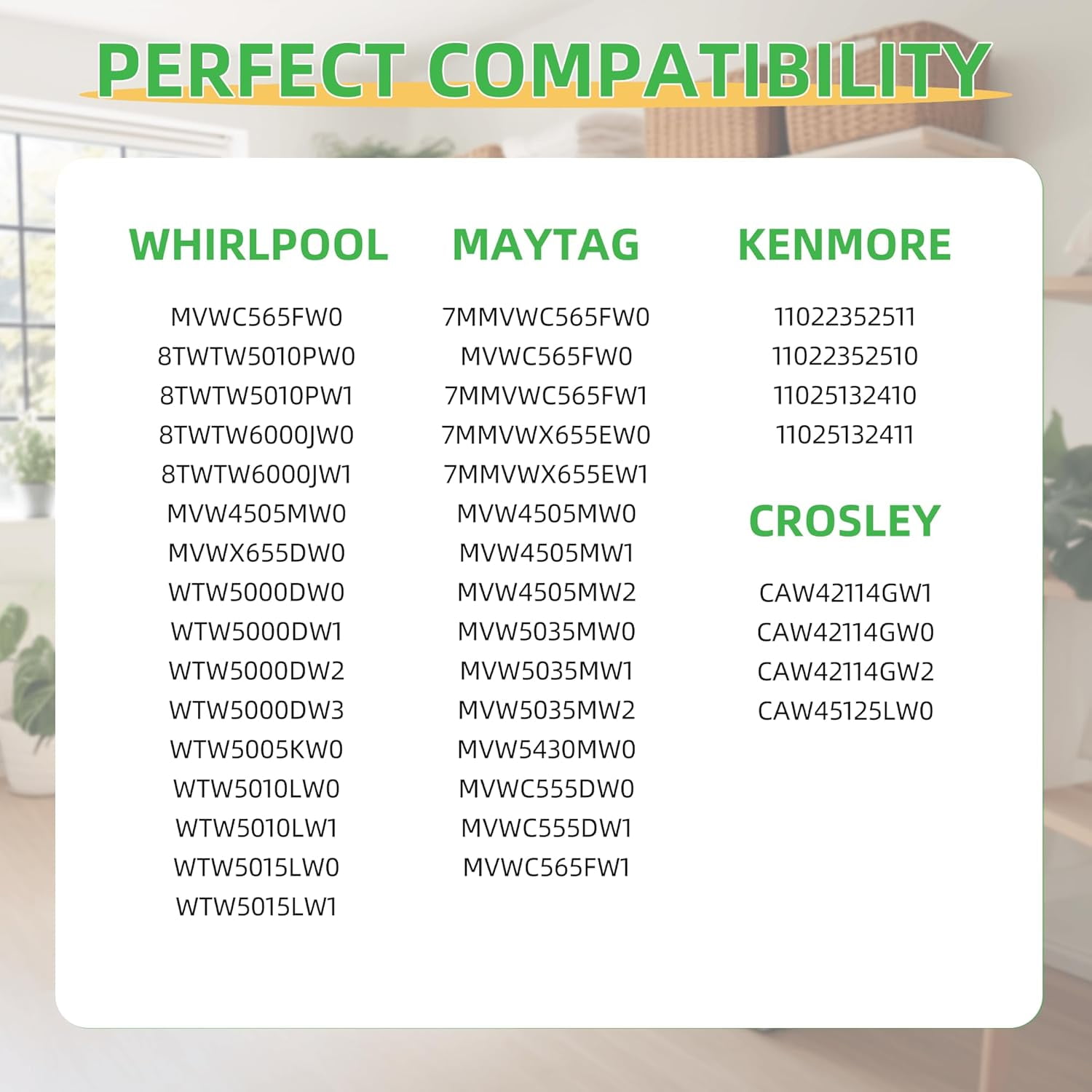 Upgraded W11130362 WTW5000DW2 WTW5000DW3 WTW5000DW1 MVWX655DW1 MVWC565FW2 MVWC565FW1 Washer Suspension Rod Kit for Whirlpool Maytag Kenmore Washer - Replaces W10594080 W10735786 W10748956