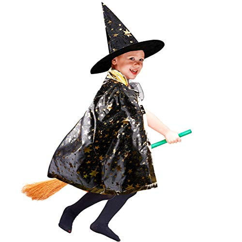 iYoYo Halloween Costumes Witch Wizard Cloak with Hat Wizard Cape and