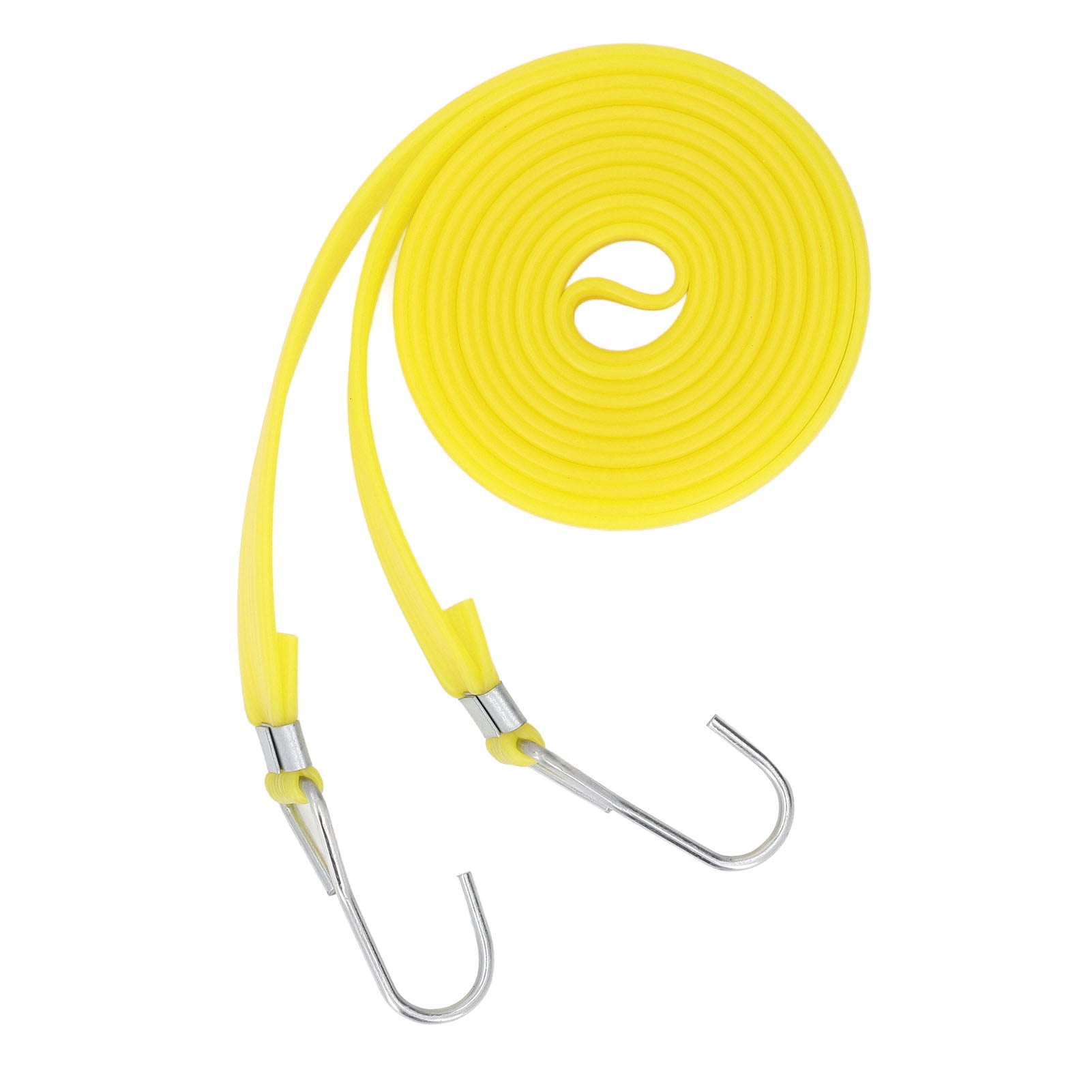 YAHHU 10 Pieces Heavy Duty Outdoor Bungee Cords Set, 13.1 ft / 4 m Extra Long Flat Bungee Strap Tie Down Rope for Securing Transport Cargo on Cars, Trucks, Motorcycles and Camping Tents, Yellow