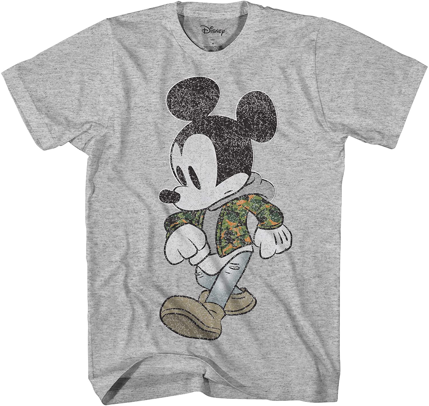 T-shirt Mickey Mouse Camouflage Disneyland World rétro classique vintage humoristique pour homme
