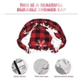 thumbnail image 5 of Balery Christmas Buffalo Plaid Shower Caps, Double Layer Waterproof Shower Cap, Double Layers Reusable Shower Cap With Soft Comfortable For Long Thick Hair Soft Bath Shower Hair Caps, 5 of 9