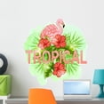 thumbnail image 1 of Pink Flamingo Hibiscus Flowers Wall Decal Wallmonkeys Peel and Stick Graphic (24 in H x 22 in W) WM502929, 1 of 4