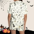 thumbnail image 5 of Yuncity Women Halloween Sleepwear Comfortable Round Neck Design With Decorative Pattern Fall Winter Casual Homewear Cute Pajama Sets White M, 5 of 7